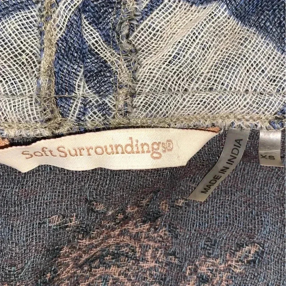 Soft Surroundings Juliette Fringe Kimono Size XS 100% Wool Mixed Media Boho - Picture 7 of 11